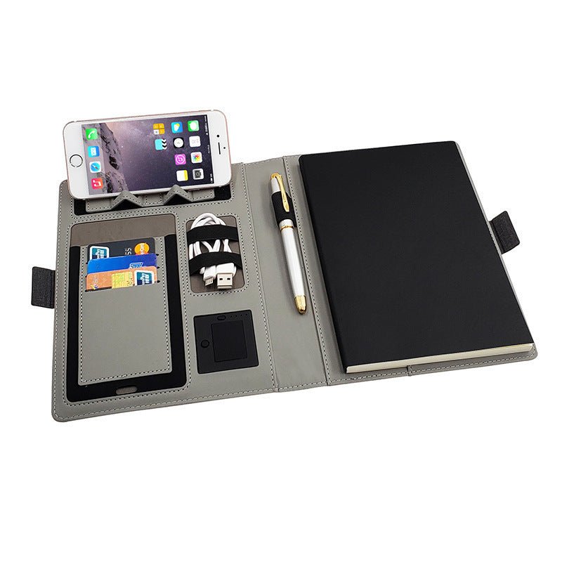 Premium Wireless Charging Notebook - Multifunctional A5 Leather Folder 3