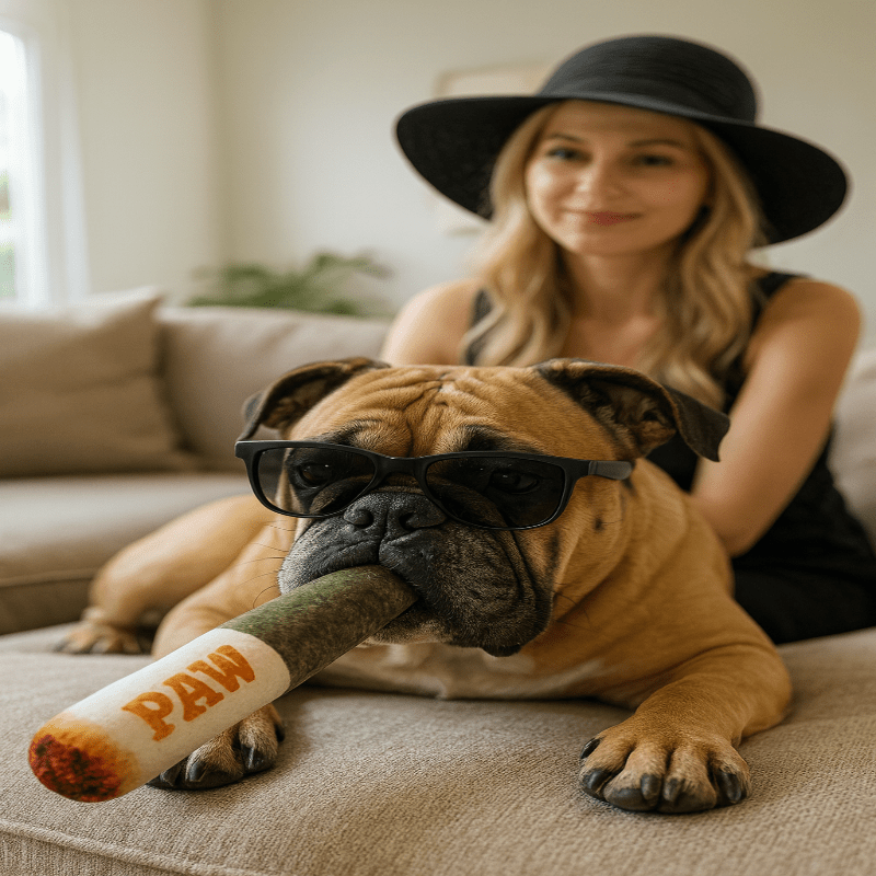 Paw Smoke - Jouet en peluche pour chien en forme de joint - Durable, léger et amusant