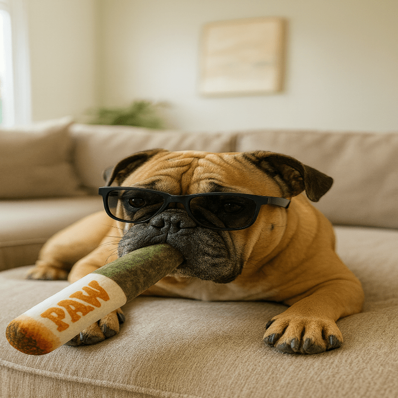 Paw Smoke - Jouet en peluche pour chien en forme de joint - Durable, léger et amusant