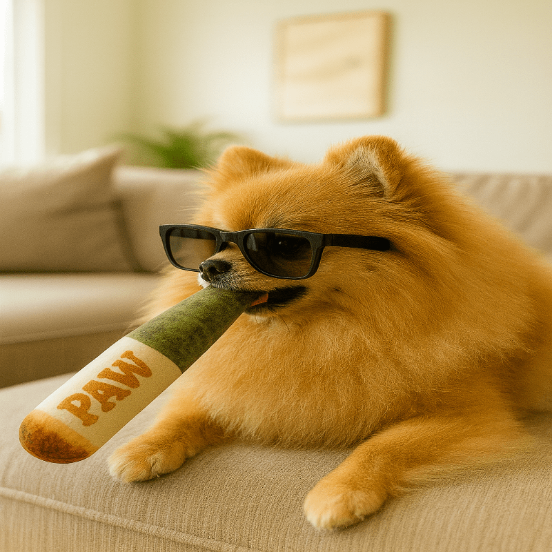 Paw Smoke - Jouet en peluche pour chien en forme de joint - Durable, léger et amusant