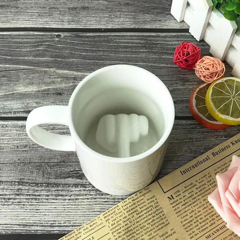 Middle Finger Ceramic Mug - Unique Fun Design for Coffee & Tea Lovers 3