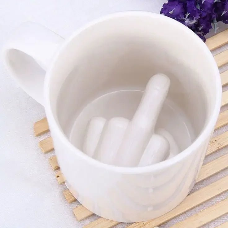 Middle Finger Ceramic Mug - Unique Fun Design for Coffee & Tea Lovers 1