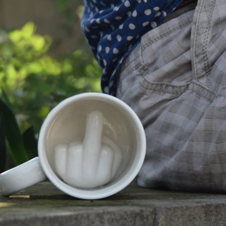 Middle Finger Ceramic Mug - Unique Fun Design for Coffee & Tea Lovers 6