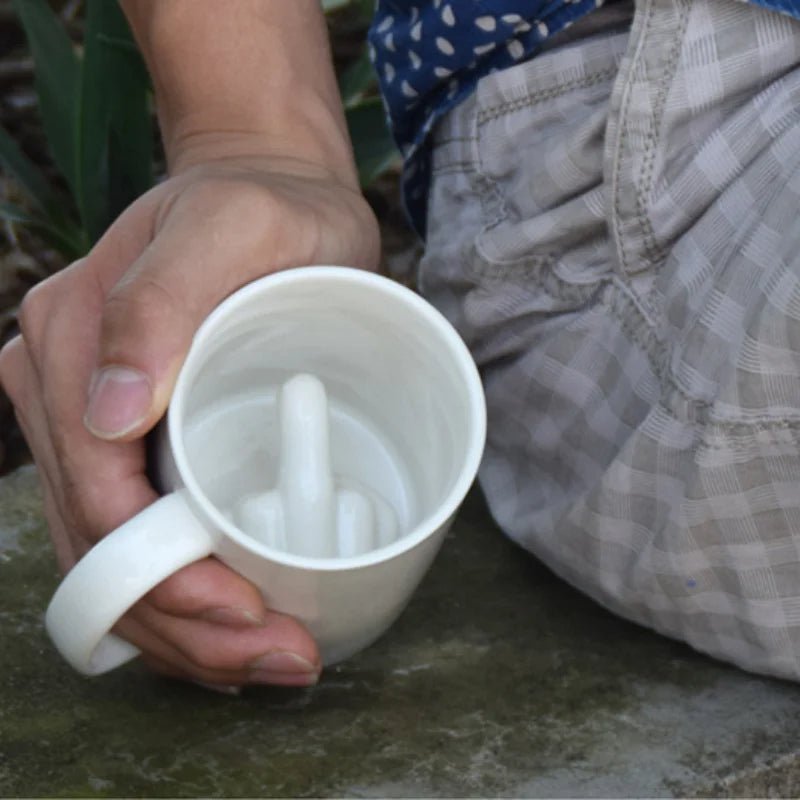 Middle Finger Ceramic Mug - Unique Fun Design for Coffee & Tea Lovers 4