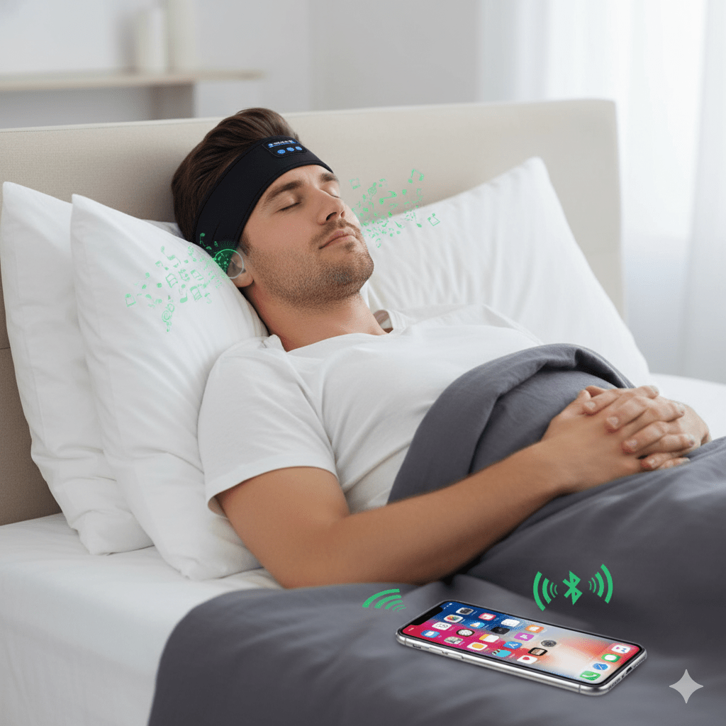 RESTWAVE – Máscara de Sueño Inteligente Bluetooth con Música y Terapia de Sonido