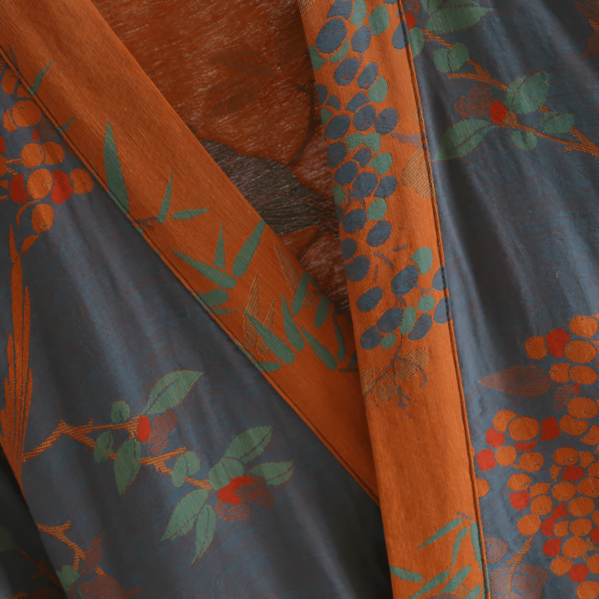 Retro katoenen gaze badjas – lichtgewicht badjas met jacquardpatroon