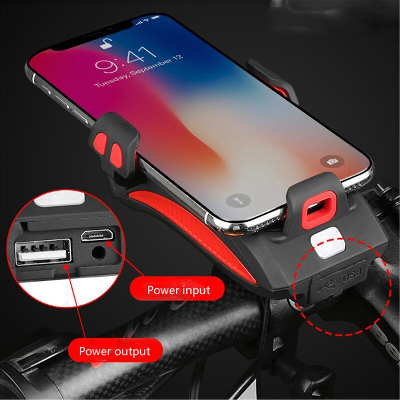All-in-One Bicycle Accessory - Phone Holder, Power Bank, LED Bike Lights & Horn 1