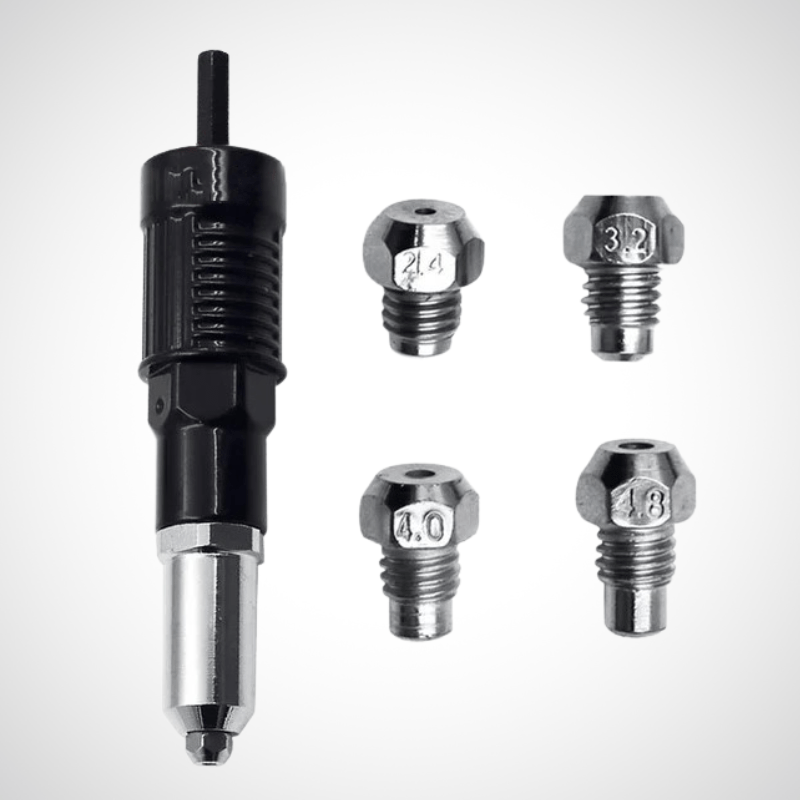 Rivetgun Adapter Kit for Electric Drills – Includes 4 Nozzles and 120 Screws, Ergonomic Design, Durable Aluminum Alloy-5