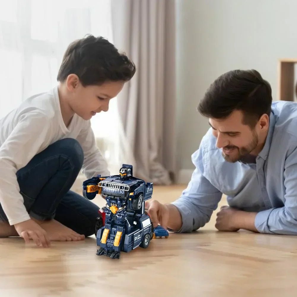 Robocar – veículo policial 2 em 1 e robô com luz e som