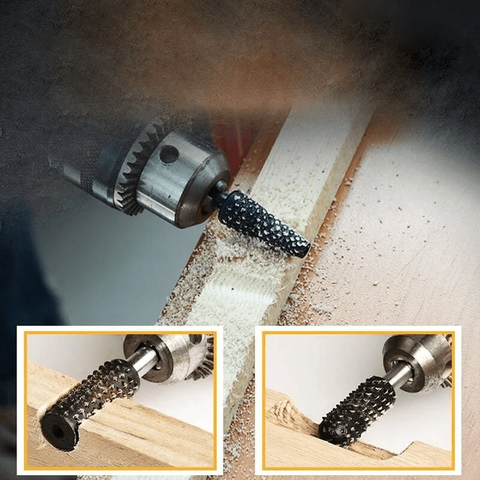 Rotary Burr Set of 5 – High-Carbon Steel Bits for Wood and Metalworking, Versatile Drill Attachments-4