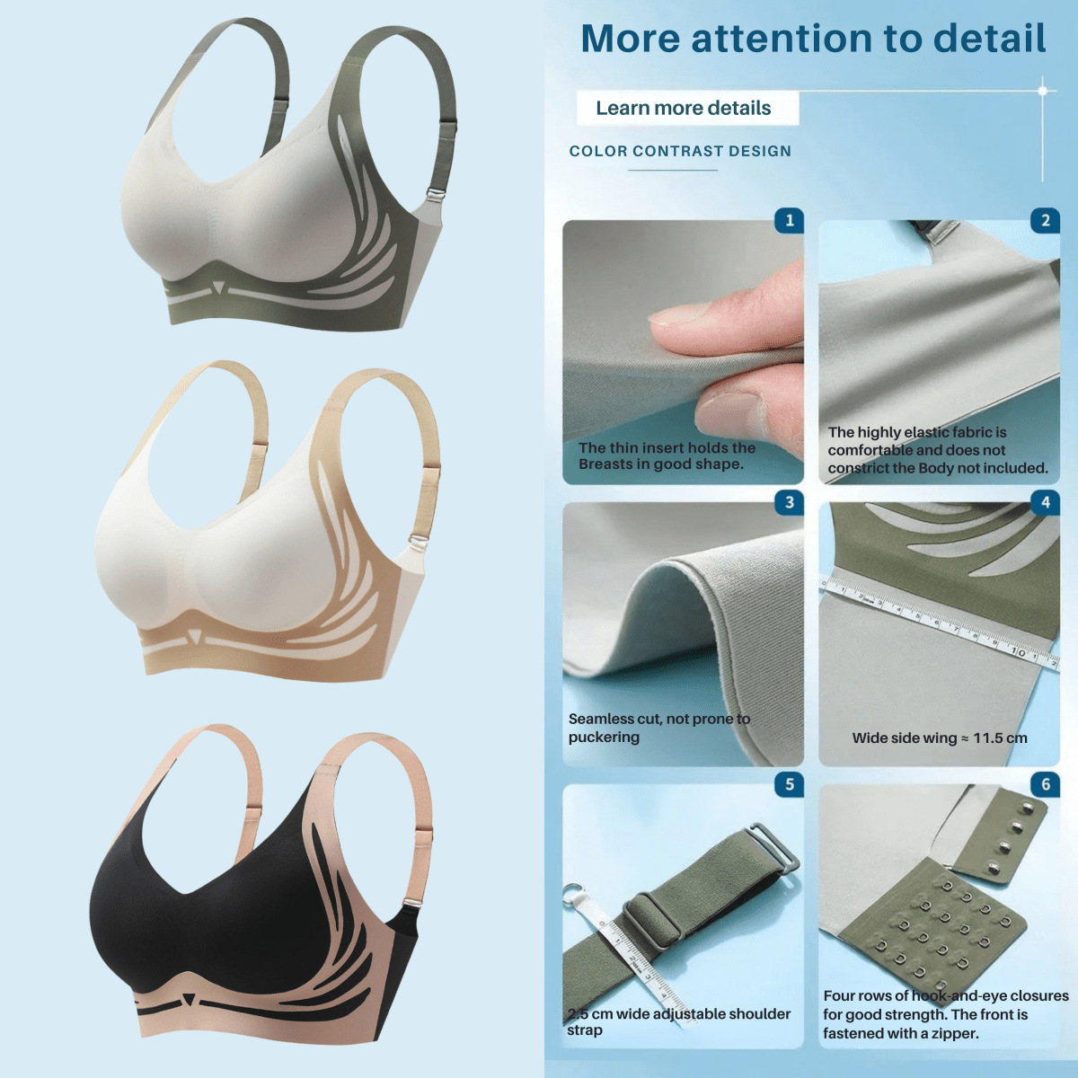 SERENITYFIT – Sujetador inalámbrico para comodidad durante todo el día y soporte natural