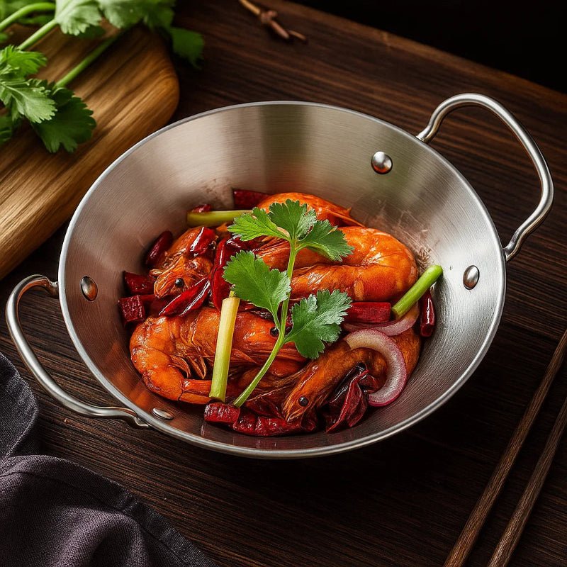 SizzleServe – Platte roestvrijstalen pan met dubbele bakplaten
