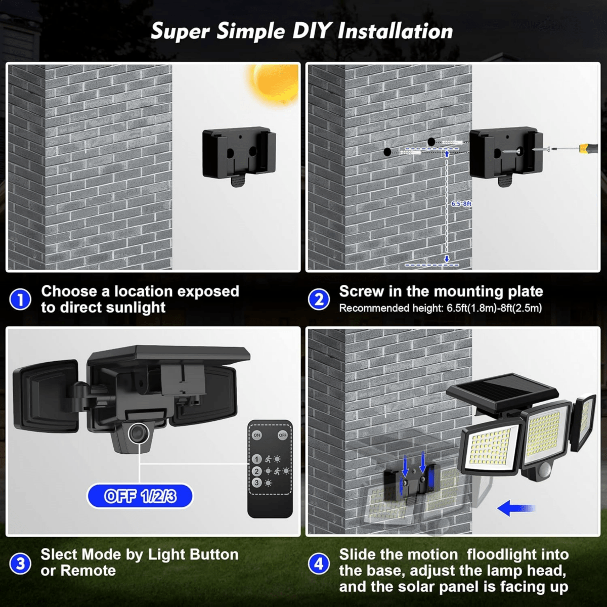 SOLARGUARD – Solar-Sicherheitsleuchte mit Bewegungsmelder und Fernbedienung