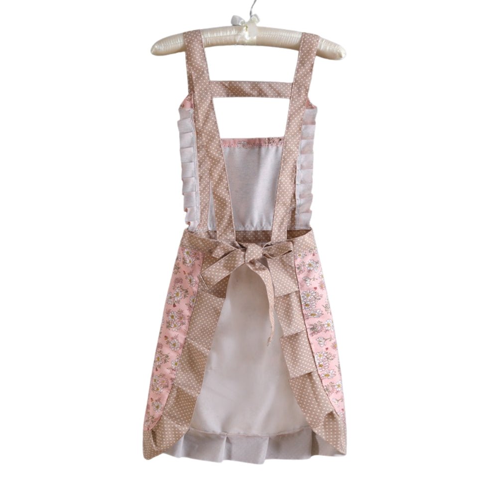 Floral Design Kitchen Apron - Waterproof & Oil-Resistant Cotton Cooking Gear 4