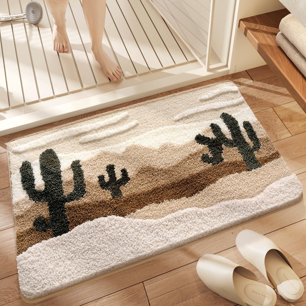 Organic Terrain Plush Rug - Ultra-Soft Microfiber, Non-Slip Backing, Quick-Dry 3