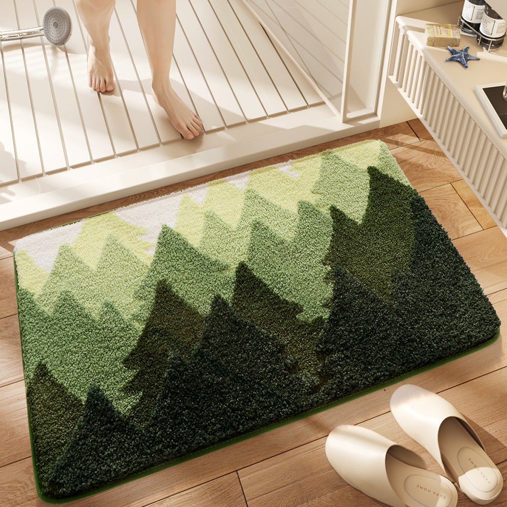 Organic Terrain Plush Rug - Ultra-Soft Microfiber, Non-Slip Backing, Quick-Dry 4