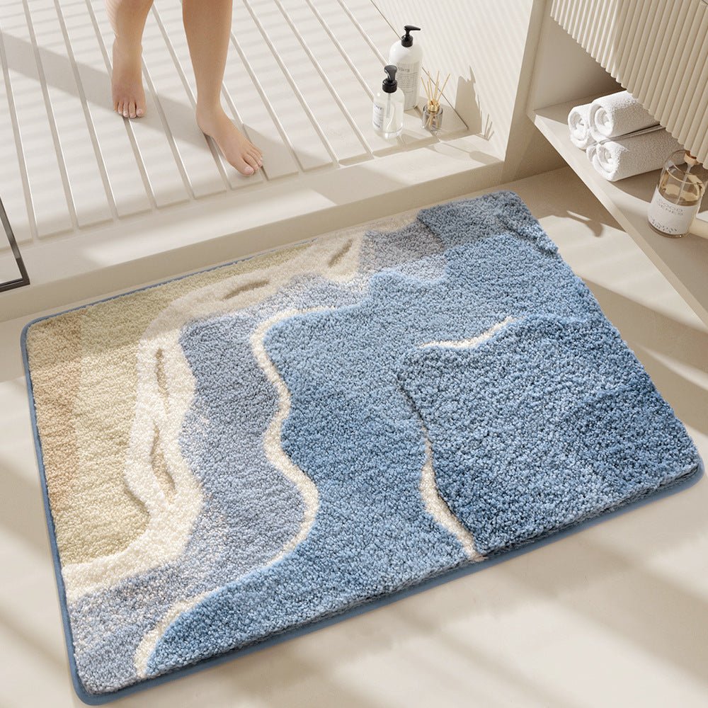Organic Terrain Plush Rug - Ultra-Soft Microfiber, Non-Slip Backing, Quick-Dry 1