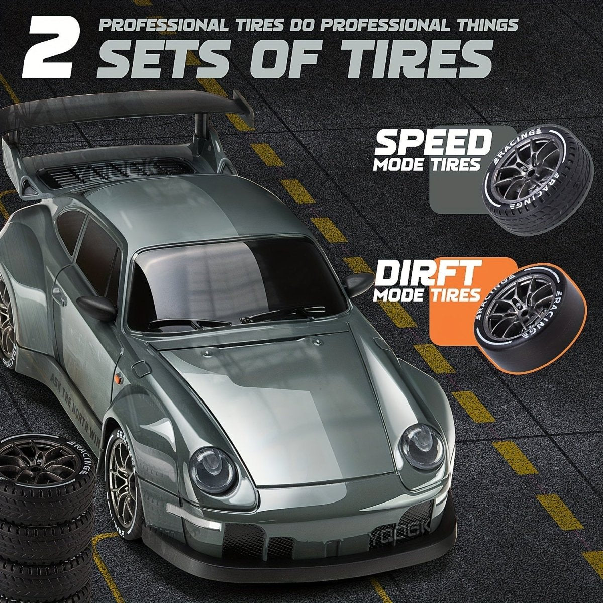 RACEREDGE – 1:24 schaal RC driftauto met LED-wielen en 4WD