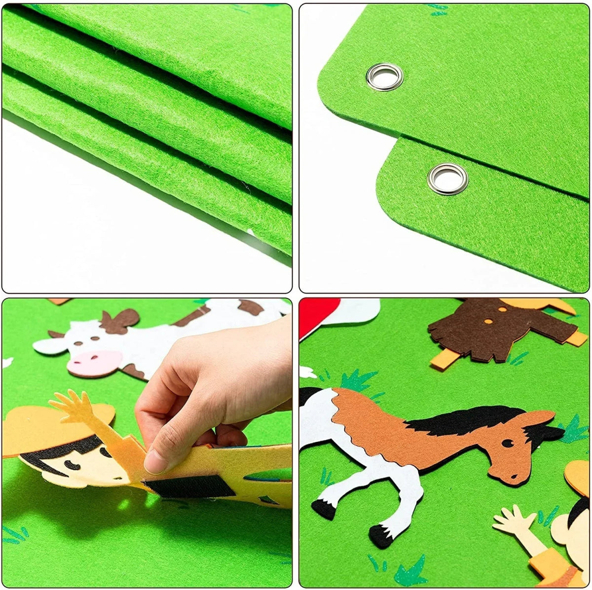 Wonderwild Quadro de Feltro – Conjunto Criativo de Aprendizagem de Animais para Crianças com 50 Autocolantes