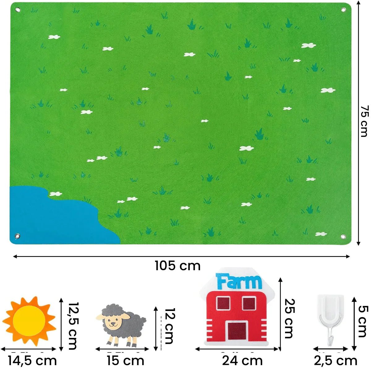 Wonderwild Quadro de Feltro – Conjunto Criativo de Aprendizagem de Animais para Crianças com 50 Autocolantes