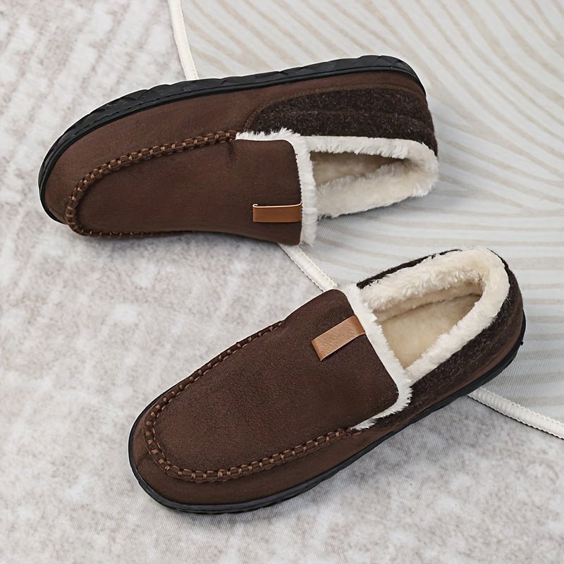 Cozy Comfort - Men's Warm Sheep's Wool Loafers for Winter Home Use 9