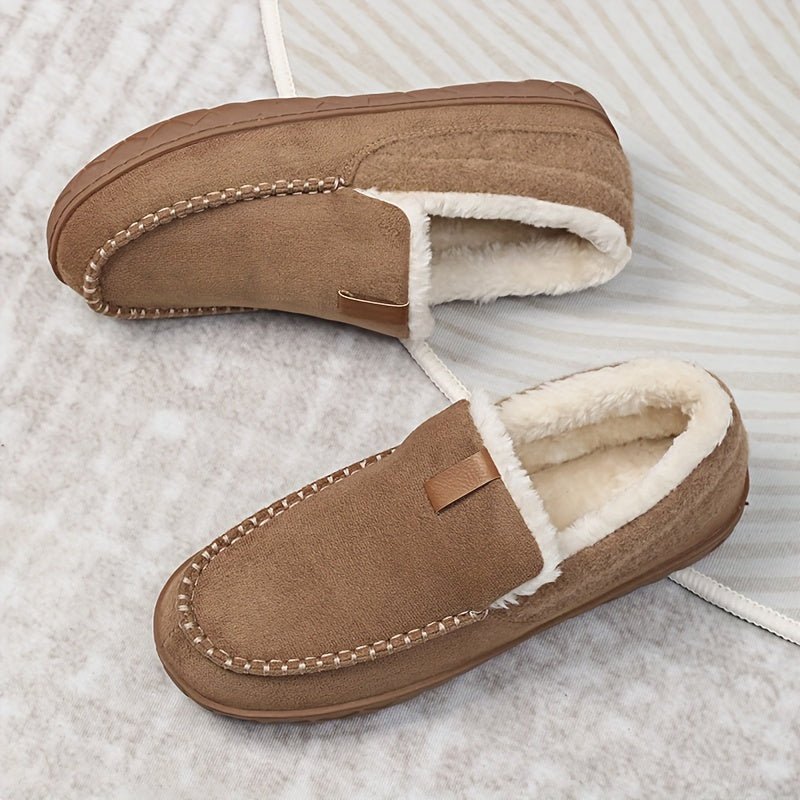 Cozy Comfort - Men's Warm Sheep's Wool Loafers for Winter Home Use 8