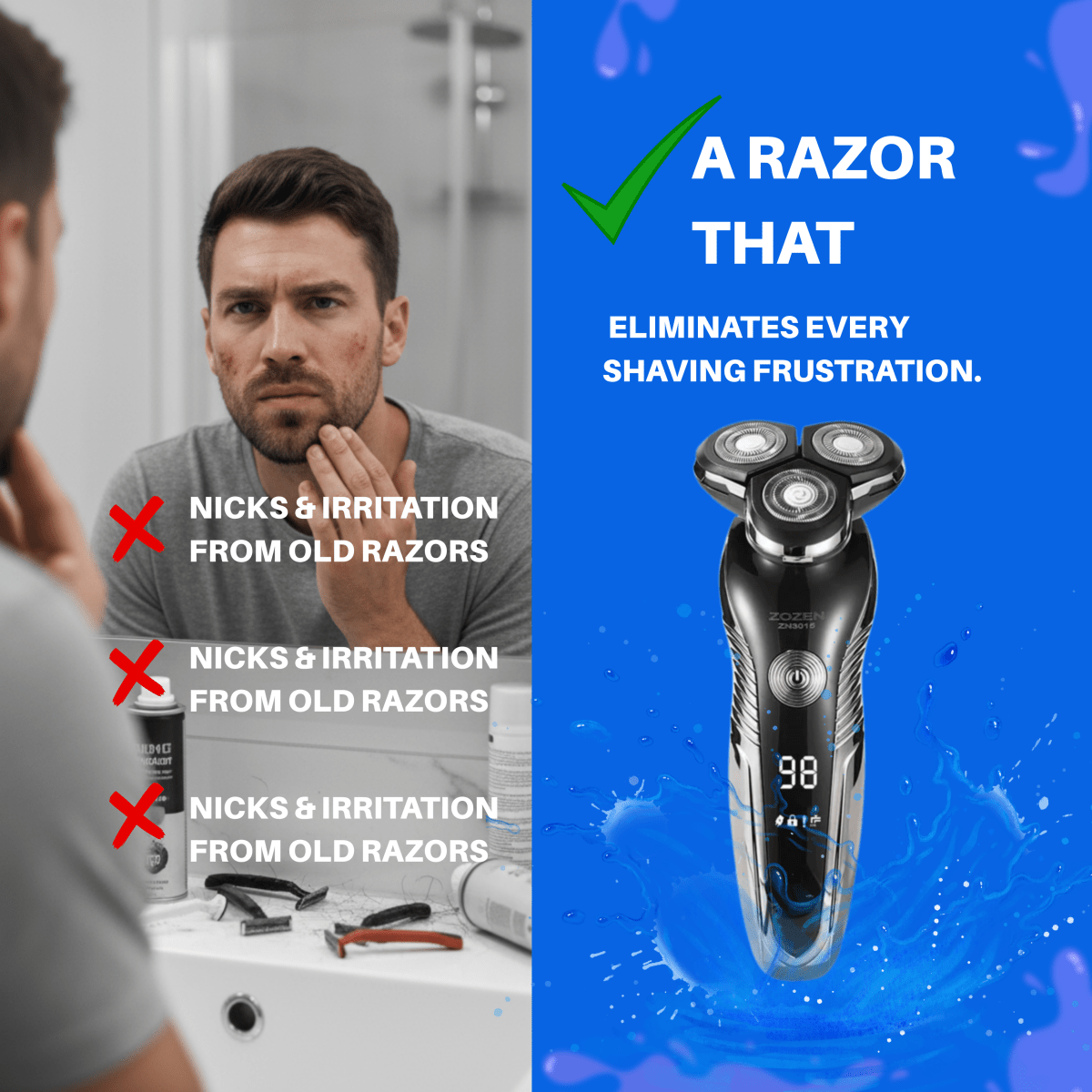 Série Z – Aparelho de Barbear Recarregável para uma Experiência de Barba Perfeita