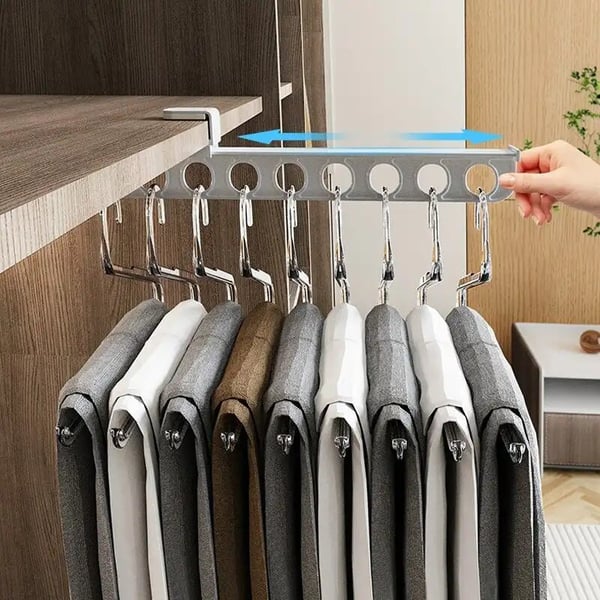 SmartGlide Uittrekrekrekrekrek - Ruimtebesparende kastindeling voor broeken, sjaals, stropdassen - Gemakkelijk Glij Systeem - Stijlvol en Modern Ontwerp