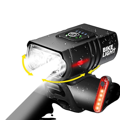 Lampe LED pour vélo - Lampe USB rechargeable pour vélo avec 1500 lumens pour une visibilité maximale la nuit