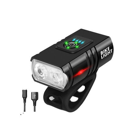 Lampe LED pour vélo - Lampe USB rechargeable pour vélo avec 1500 lumens pour une visibilité maximale la nuit