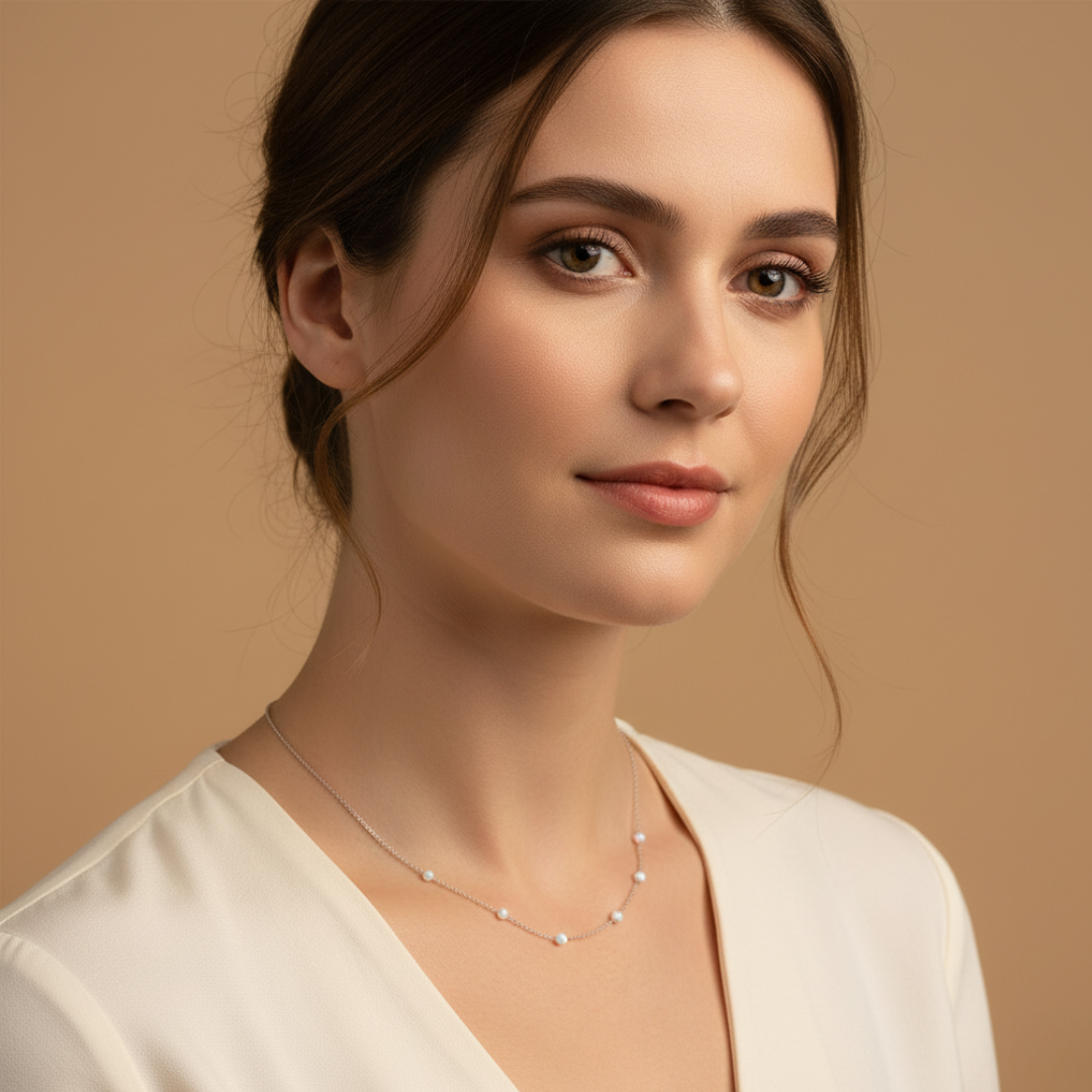 Dainty Opal Gold Necklace - Sterling Silver