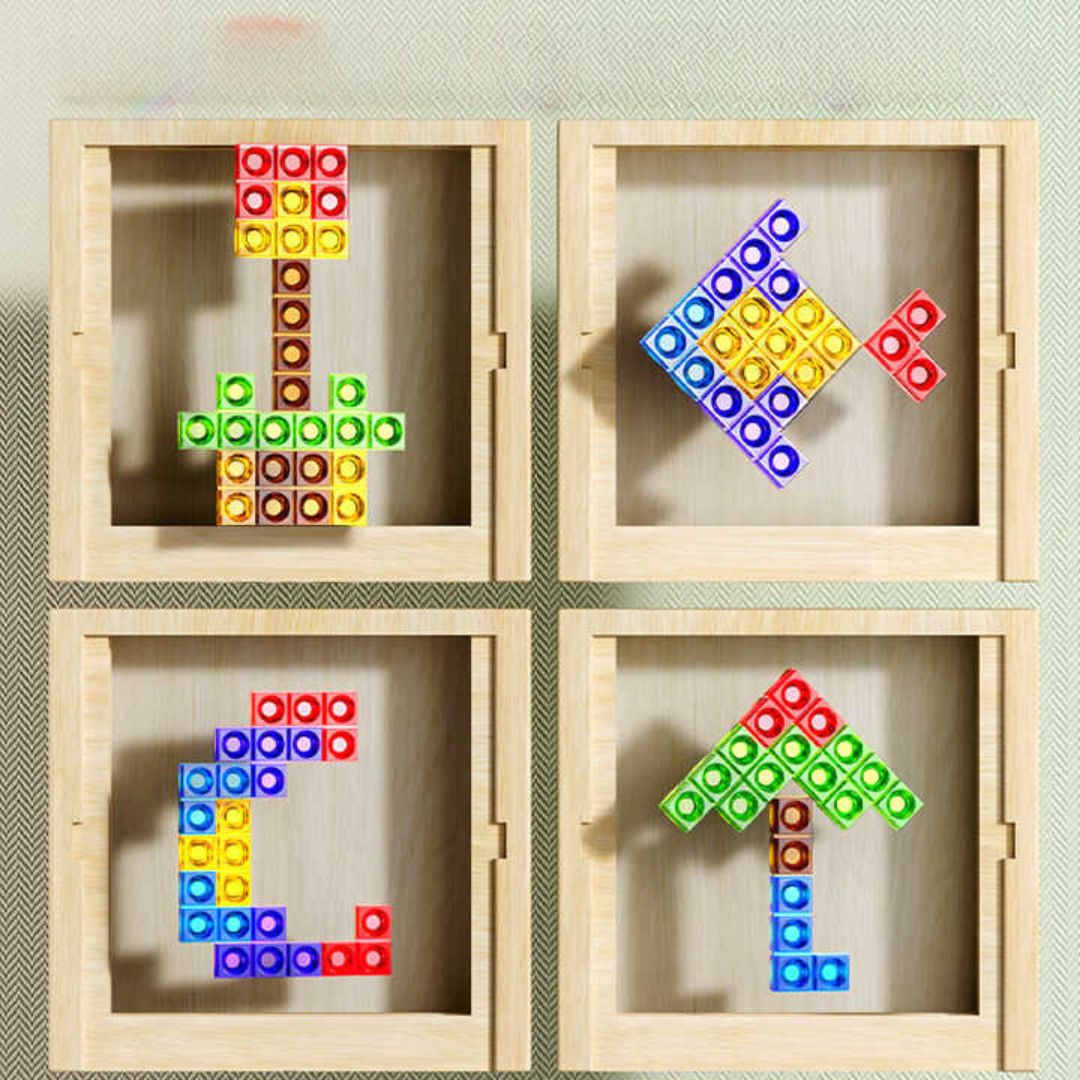 Ecoblock Tetris Board - Holzpuzzle für Kinder und Erwachsene - nachhaltiger Gehirntrainingsspaß