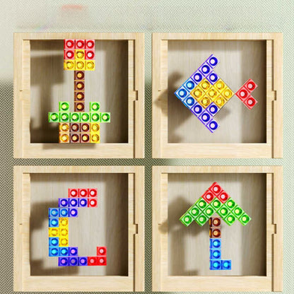 Ecoblock Tetris Board - Holzpuzzle für Kinder und Erwachsene - nachhaltiger Gehirntrainingsspaß