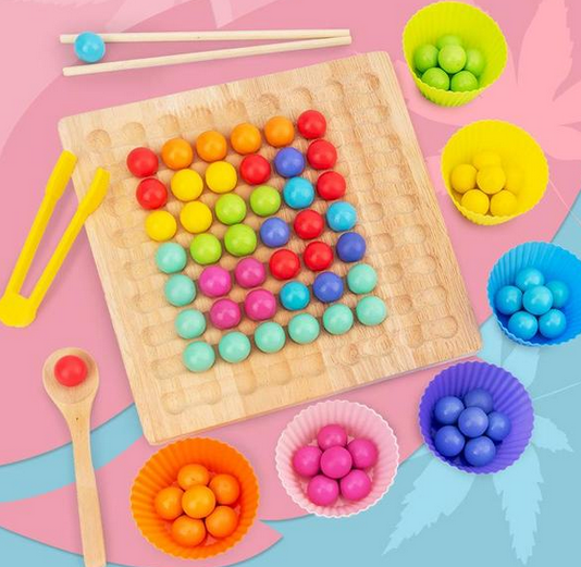 CREATIVE BEADS – Montessori wooden bead set for fine motor skills & creativity