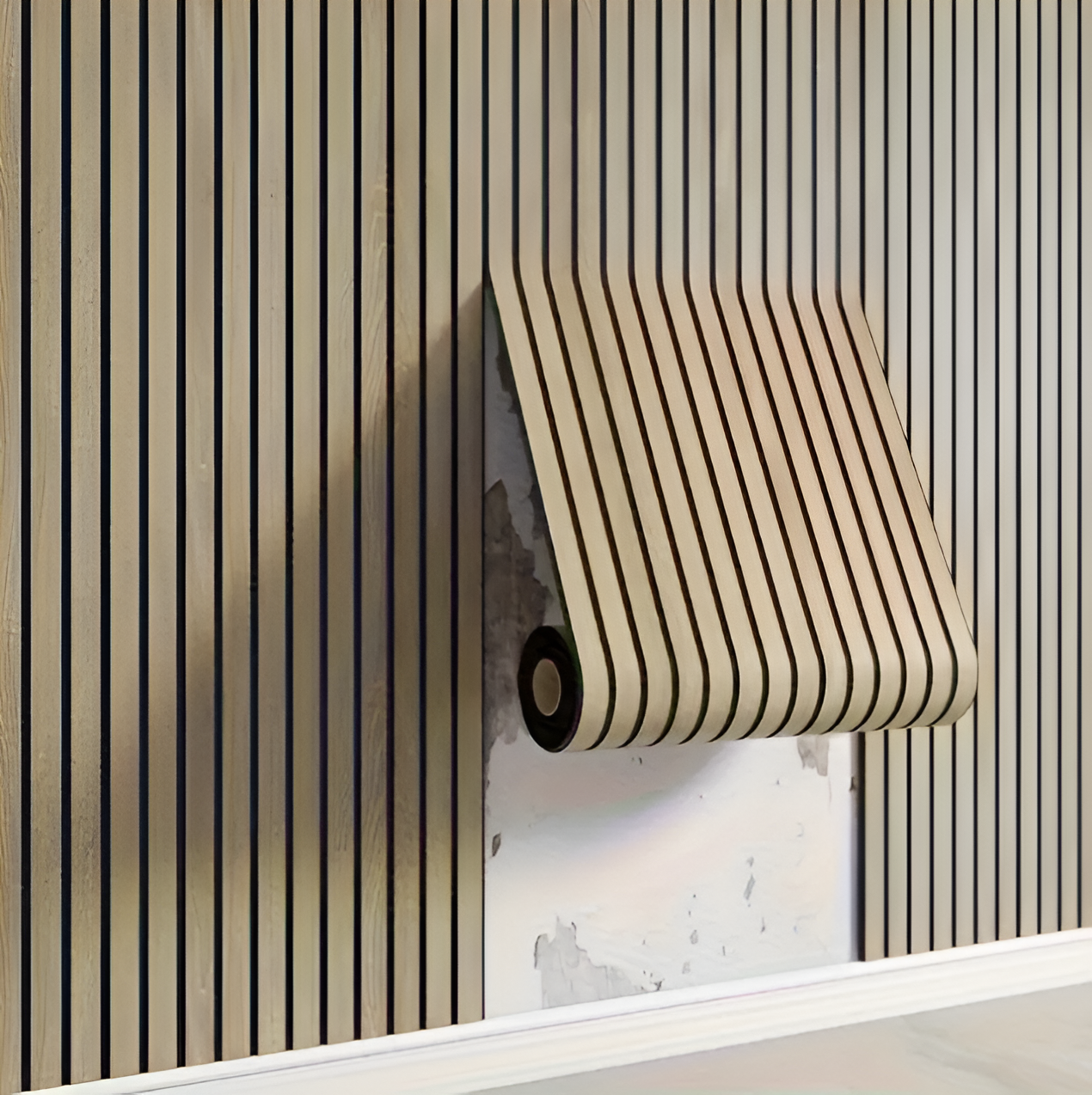 3D Akupanel - Selbstklebende Wandpaneele mit Holz-Effekt