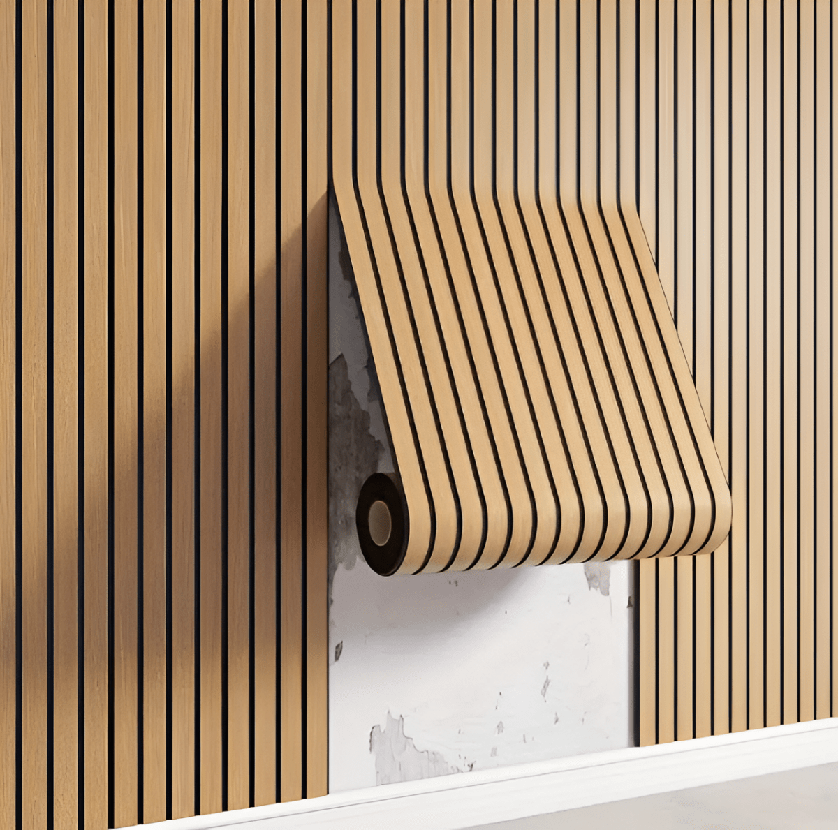 3D Akupanel - Panneaux muraux auto-adhésifs à effet bois