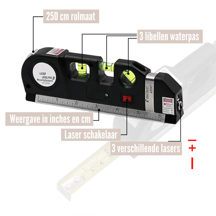 4-in-1 Laser Measuring Tool with Tape Measure, Ruler, and Spirit Level – Compact and Accurate Measurement Device-5