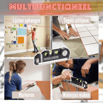 4-in-1 Laser Measuring Tool with Tape Measure, Ruler, and Spirit Level – Compact and Accurate Measurement Device-4