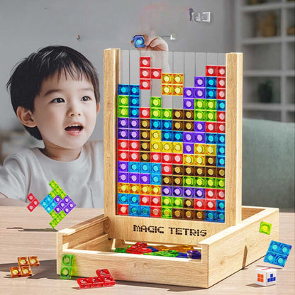 Ecoblock Tetris Board - Holzpuzzle für Kinder und Erwachsene - nachhaltiger Gehirntrainingsspaß