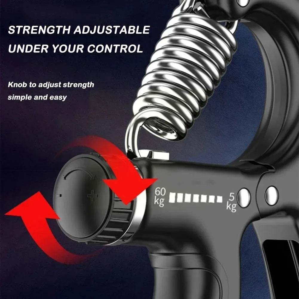 Entrenador de Mano Ajustable Gripmaster – Juego de 2 – Resistencia de 5–60kg para Fuerza de Agarre, Flexibilidad de Dedos y Entrenamiento de Antebrazos
