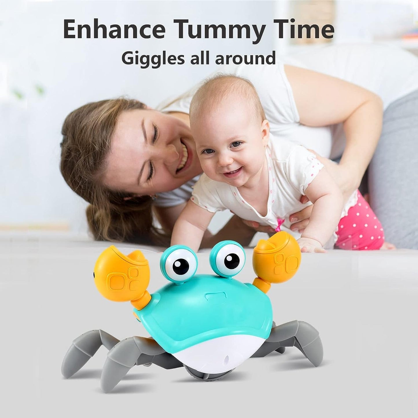 Beweegkrab kruipspeelgoed - Interactief babyspeelgoed met muziek, licht en bewegingssensor