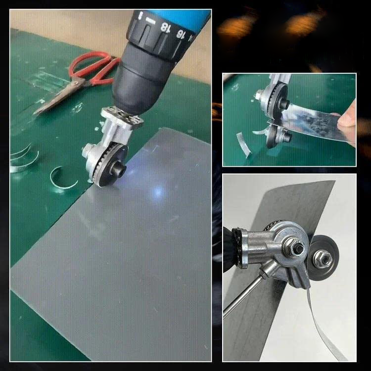 Electric Plate Cutter Attachment for Standard Drills - Safe, Efficient Cutting Tool with Durable Aluminum Alloy-6