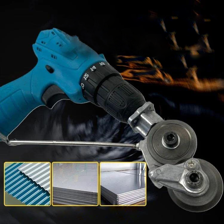 Electric Plate Cutter Attachment for Standard Drills - Safe, Efficient Cutting Tool with Durable Aluminum Alloy-3