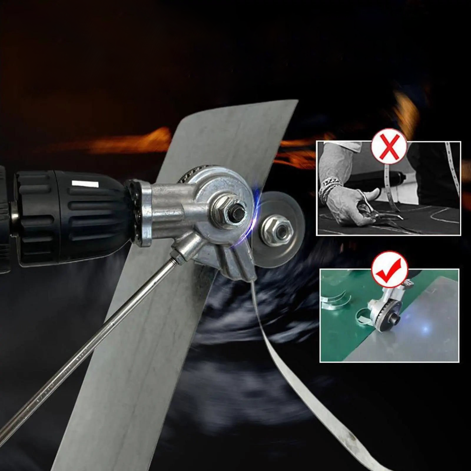 Electric Plate Cutter Attachment for Standard Drills - Safe, Efficient Cutting Tool with Durable Aluminum Alloy-5