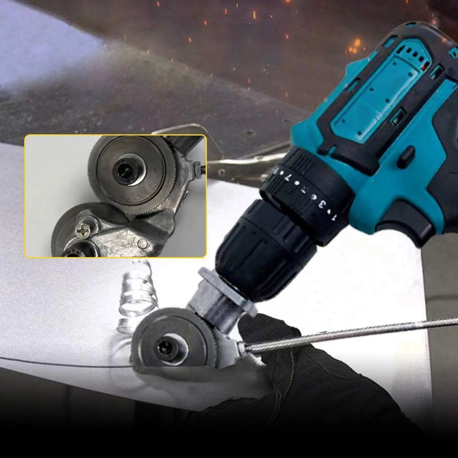 Electric Plate Cutter Attachment for Standard Drills - Safe, Efficient Cutting Tool with Durable Aluminum Alloy-4