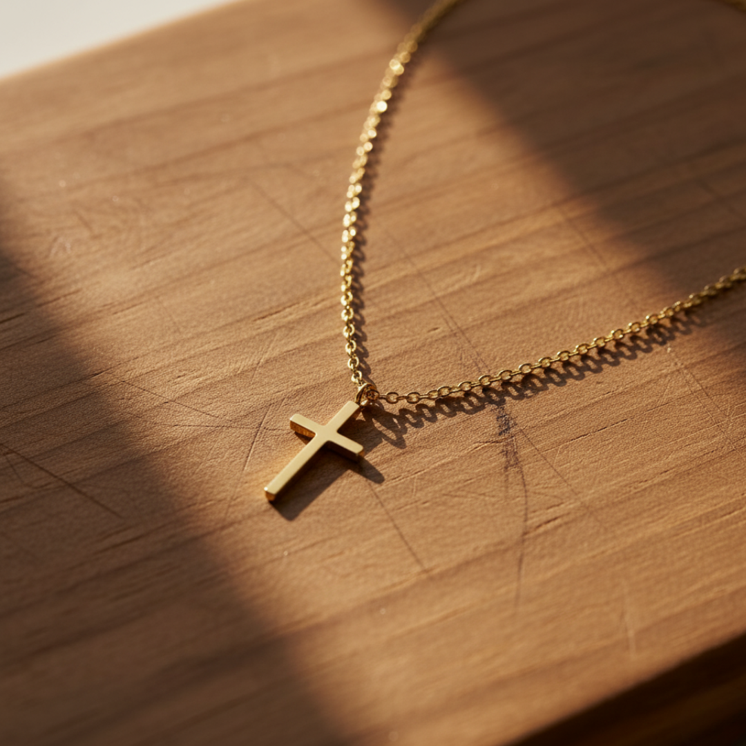 Coastal Guide Gold Cross Pendant Necklace