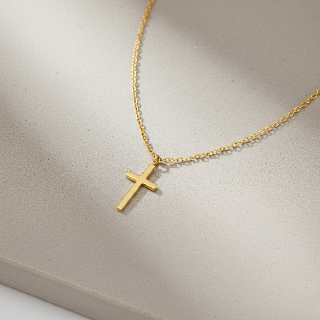 Coastal Guide Gold Cross Pendant Necklace