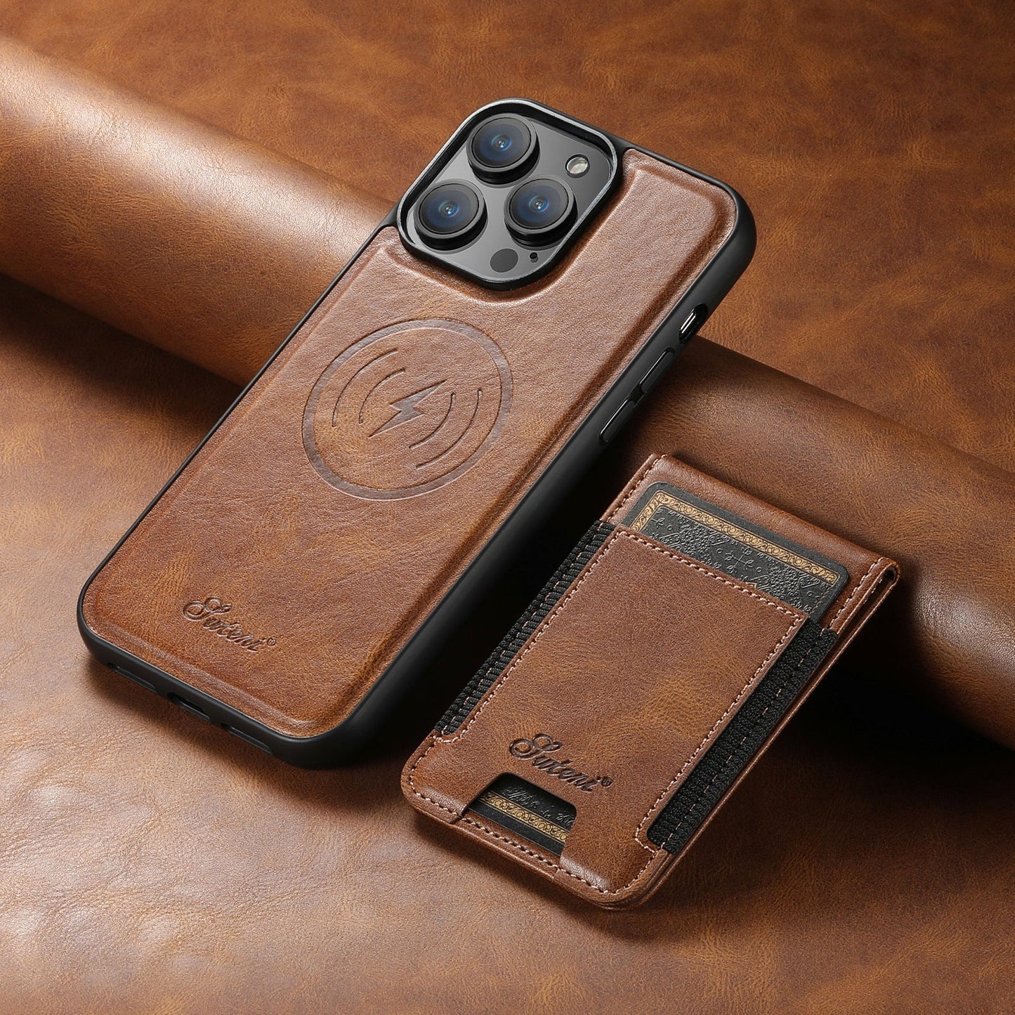 Custodia in pelle Magvibe - Protezione premium per smartphone con supporto per schede e MagSafe
