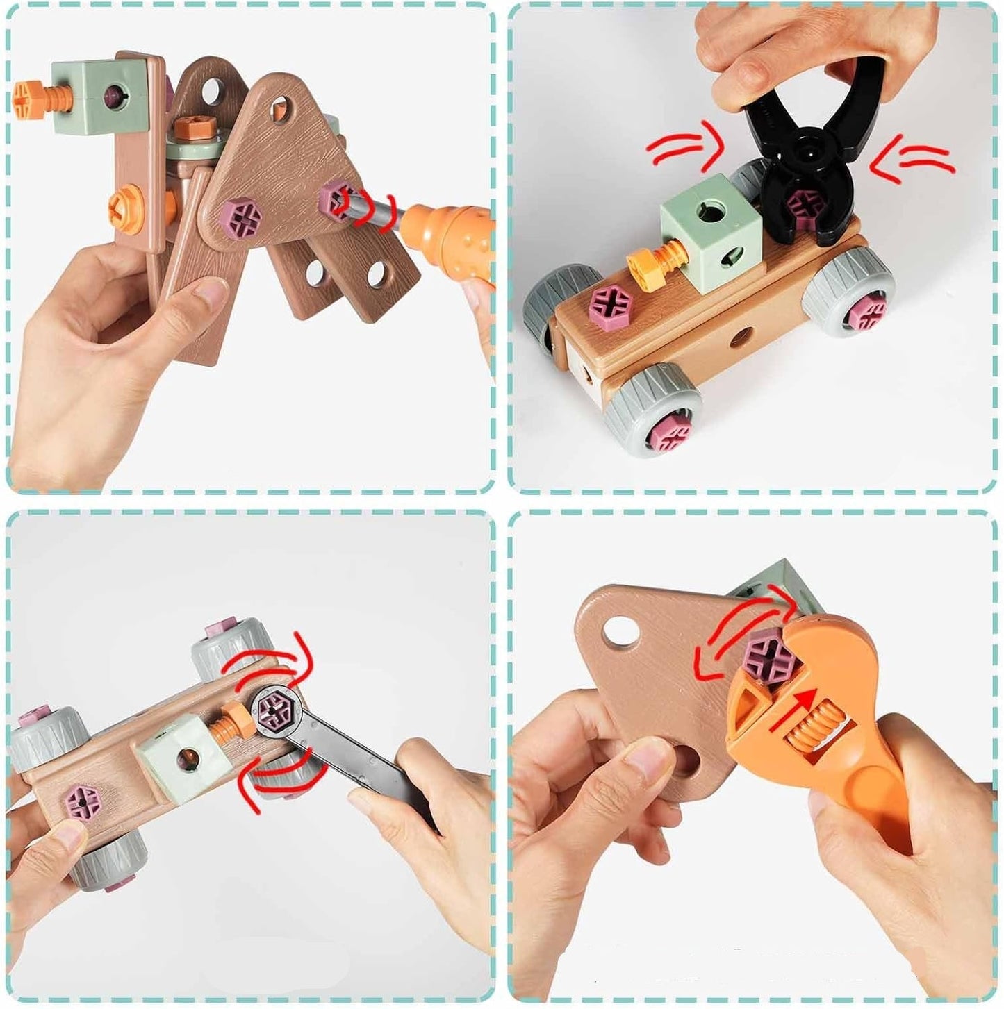 Buildmaster Gereedschapsset - 100-delig constructiespeelgoed voor creatieve kinderen