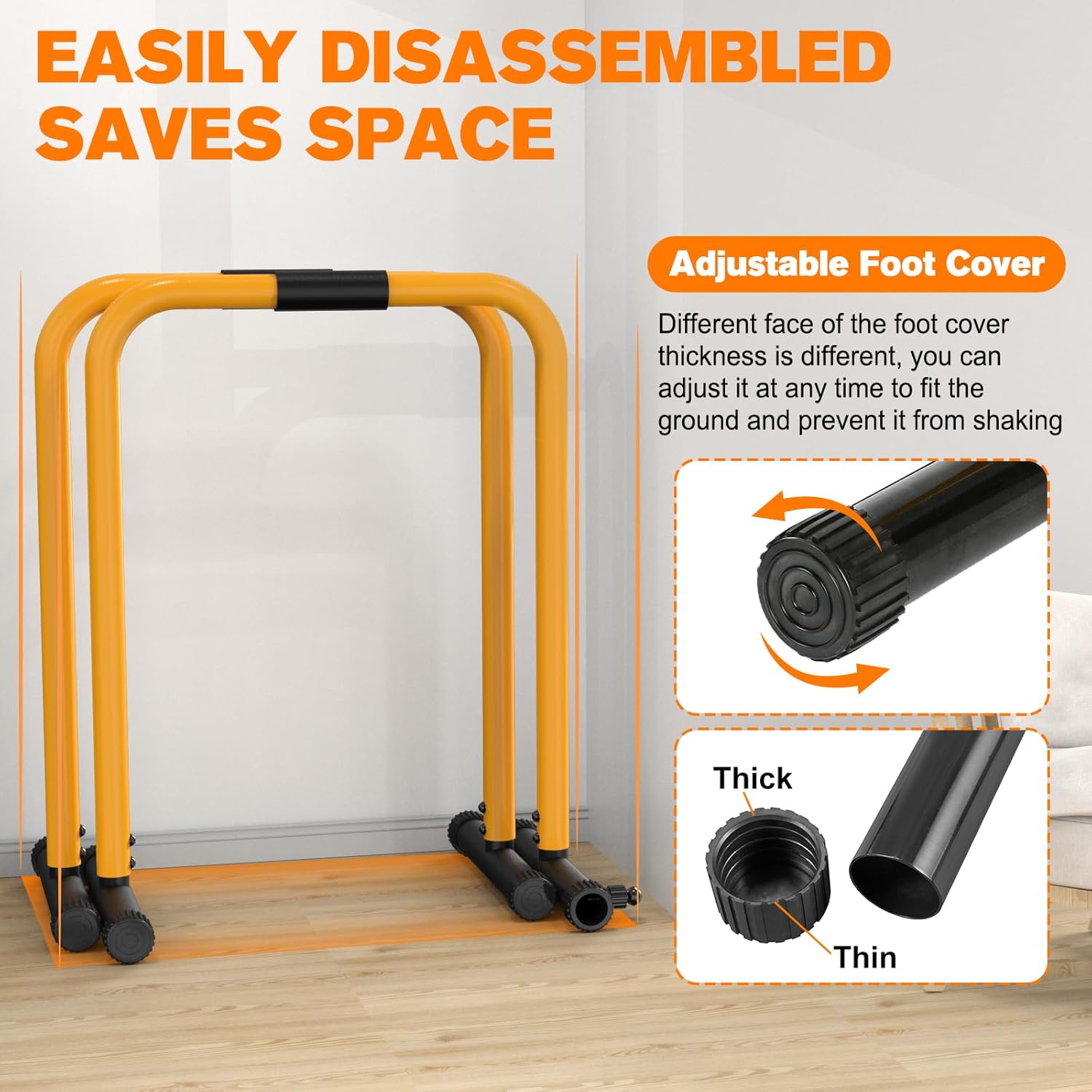  PowerDIP DIP Station-Robust dip stand for upper body training, adjustable height and anti-slip-based basis-6